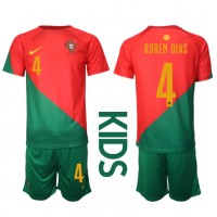 Dětský Fotbalový dres Portugalsko Ruben Dias #4 MS 2022 Domácí Krátký Rukáv (+ trenýrky)